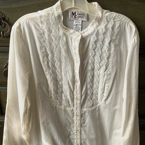 Lacy Cream Tunic Top LS (M)